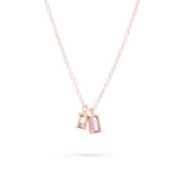 Double Inverted Baguette Diamond Necklace