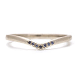 Sapphire Baby V Pave Band