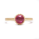 Six Prong Cabochon Pink Sapphire Ring